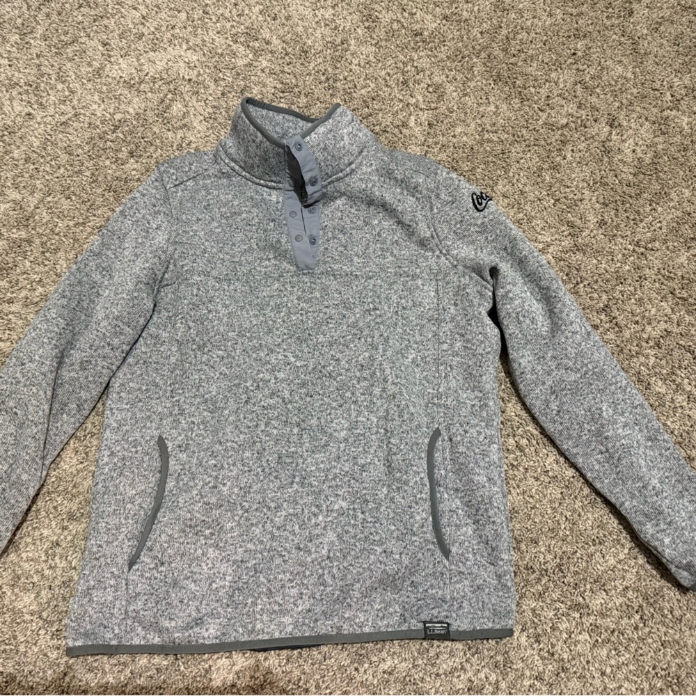 L.L. Bean Coca-Cola logo Heather Gray Crewneck Sweater